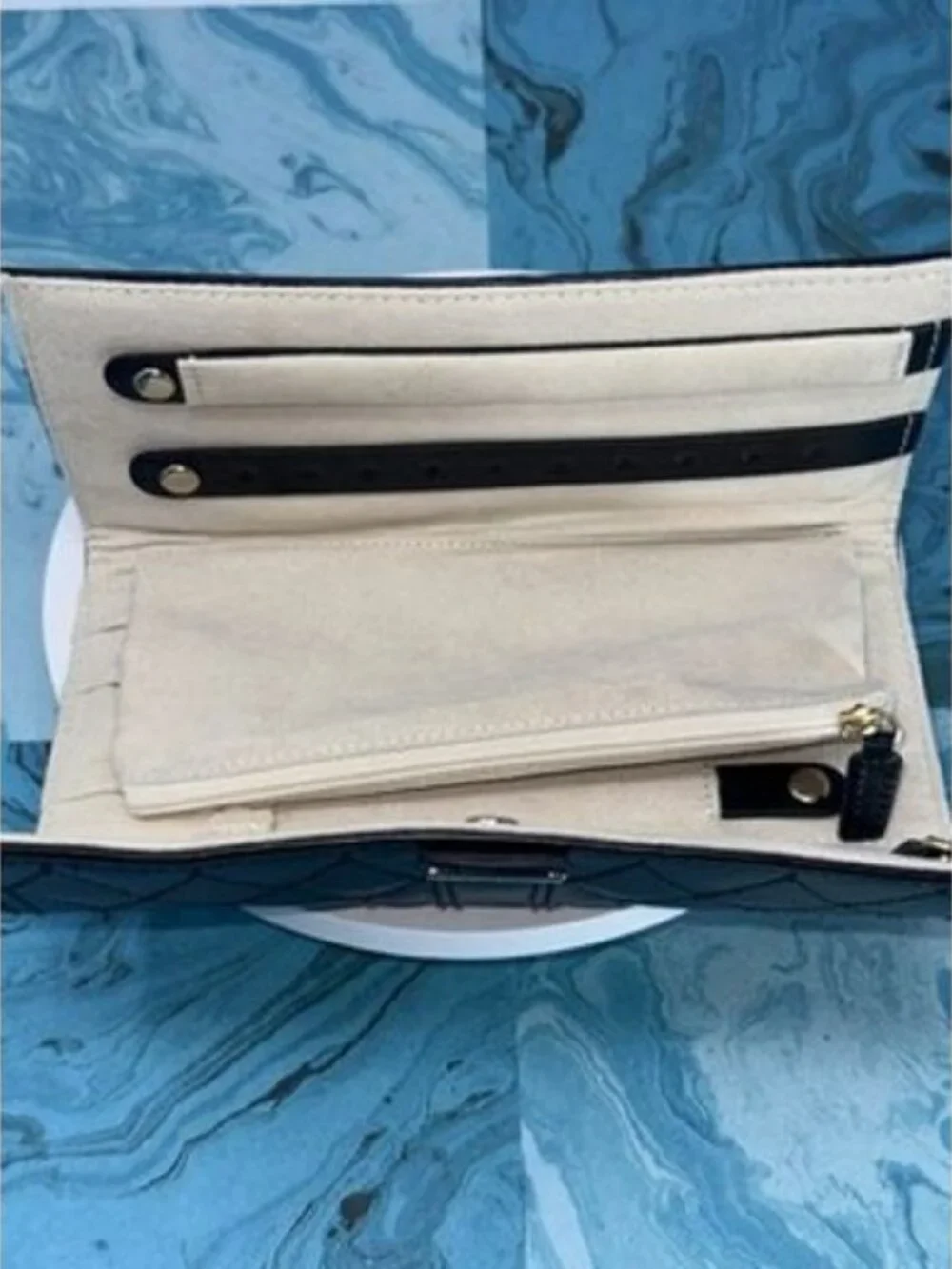 WOLF Caroline Jewelry Portfolio, Black - 13 Earring Holes, One Ring Roll, Two...